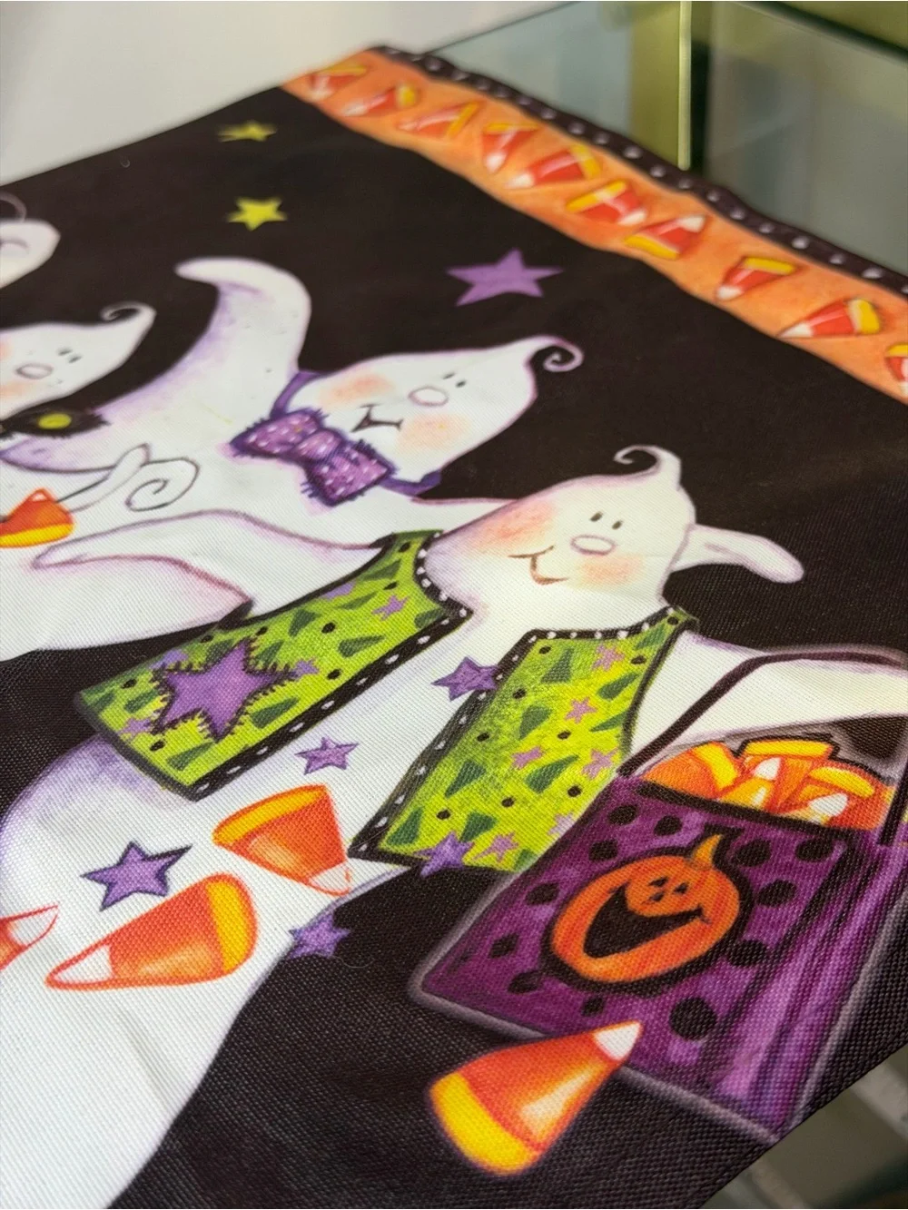 Vintage Halloween 'Trick or Treat' Ghost Flag